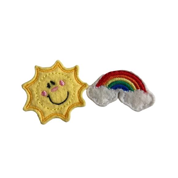 Rainbow & Sunshine Felt Hair Clips - Picture 1 of 3